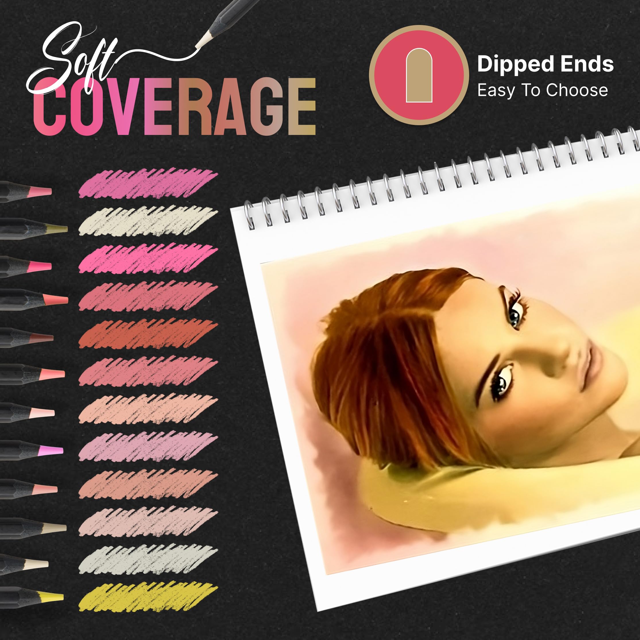Amazon.com : Black Widow Skin Tone Colored Pencils for Adult